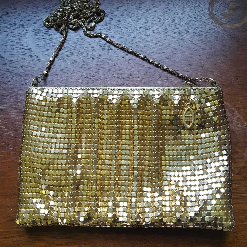 Y&S gold mesh metal handbag